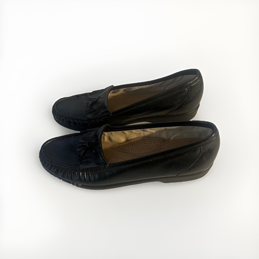 SAS Tripod Women's Black Leather Loafers Size‎ 10 Black - Picture 6 of 7